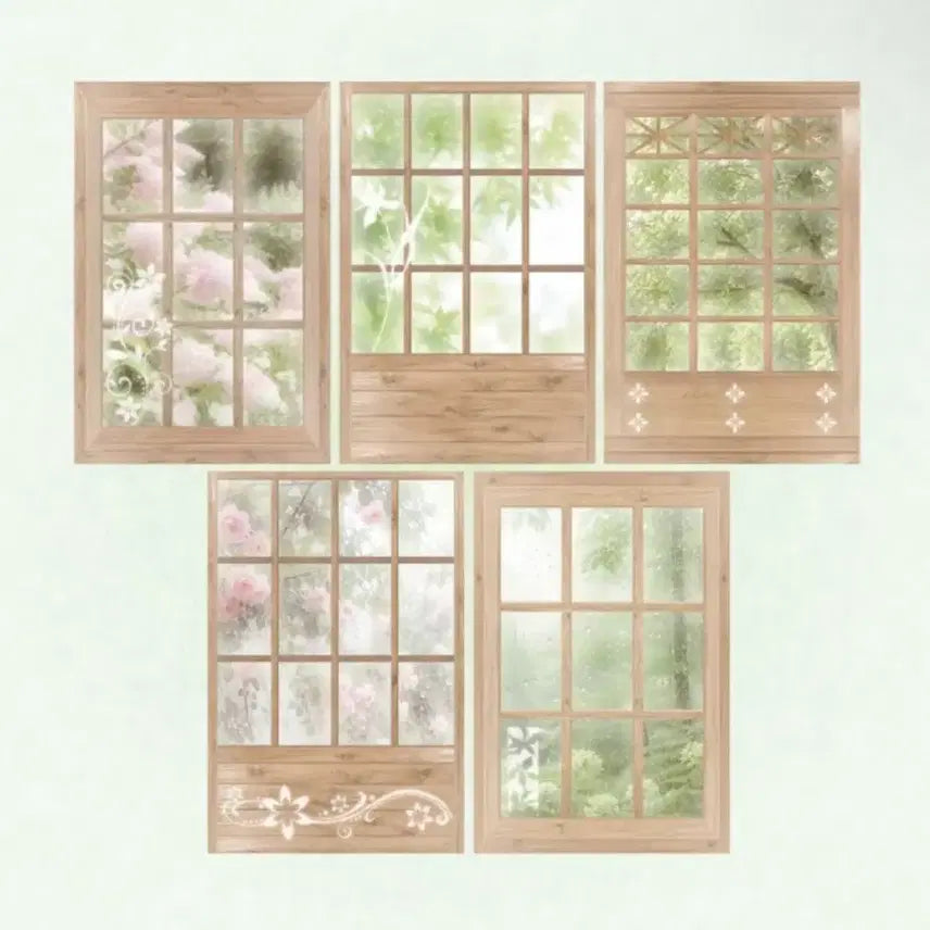[BUNJANG] Pearly Button Beyond the Green Sticker Set / 펄리버튼 창 너머 초록 모조지 Beyond the Green