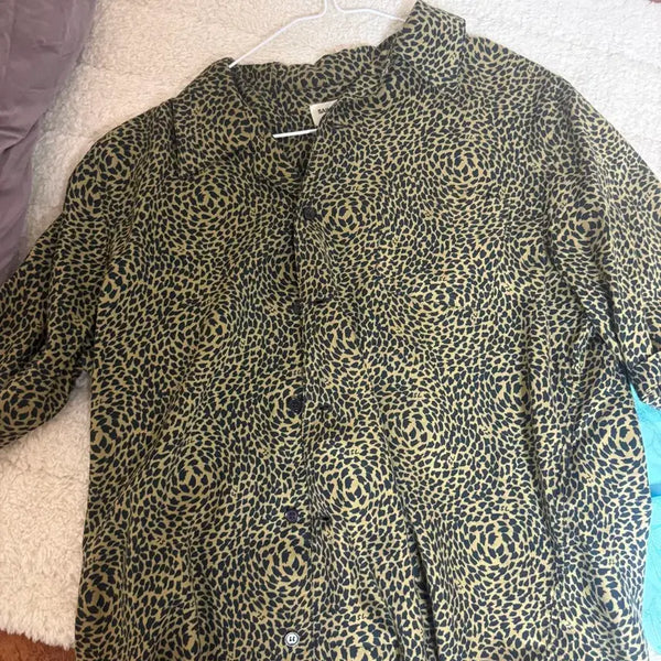 [BUNJANG] Saint Laurent Leopard Print Short Sleeve Shirt / 생로랑 레오파드 반팔 셔츠 판매해요