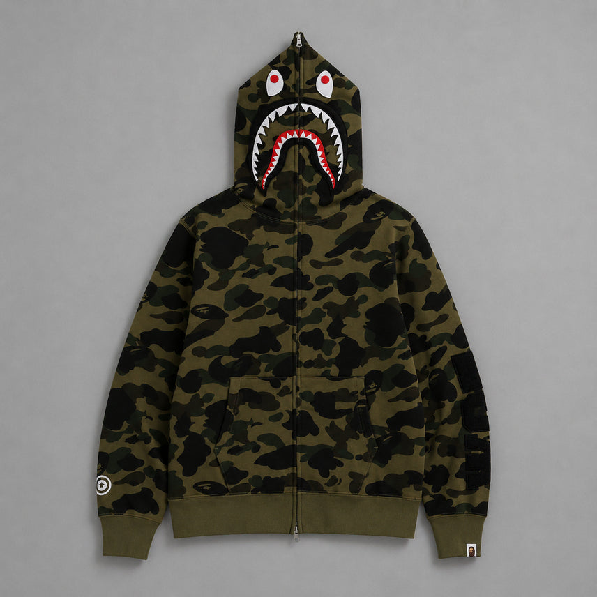 [BUNJANG] BAPE First Camo Shark Full Zip Hoodie / [새상품]베이프 퍼스트 카모 샤크 풀 집 후드