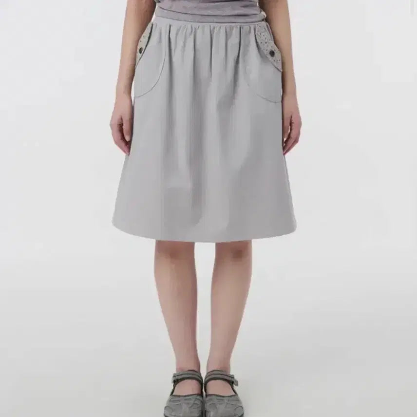 [BUNJANG] Oheha Flower Pocket Banding Skirt Lavender / 오헤시오 플라워 포켓 밴딩 스커트 라벤더