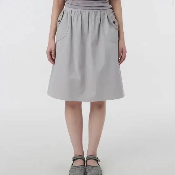 [BUNJANG] Oheha Flower Pocket Banding Skirt Lavender / 오헤시오 플라워 포켓 밴딩 스커트 라벤더