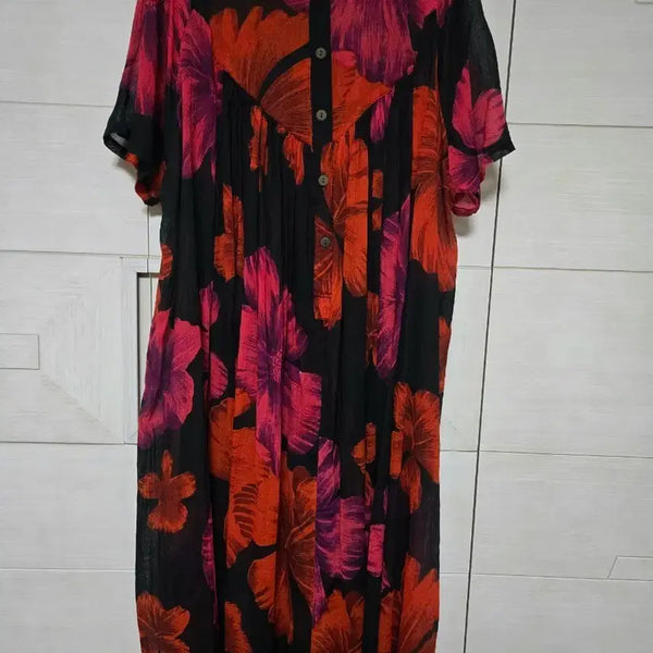 [BUNJANG] Asa Cotton Pattern Dress M~L New / 아사면 패턴 원피스 M~L (새상품)