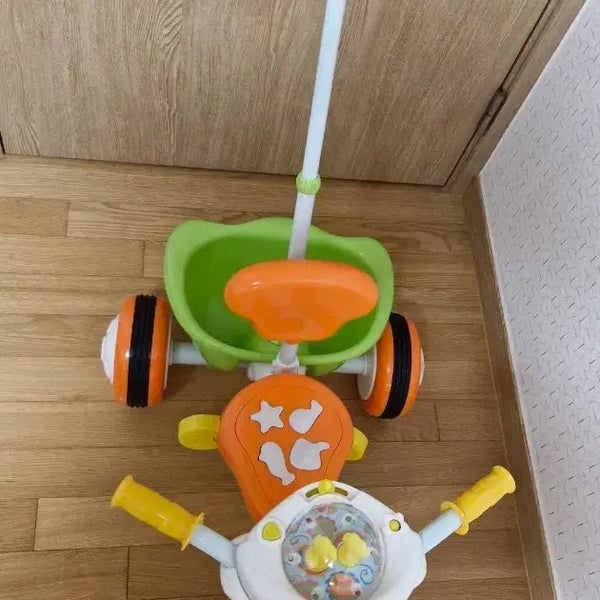 [BUNJANG] Baby Tricycle Push Car - Orange/Green / 유아용 세발자전거 푸쉬카 오렌지/그린