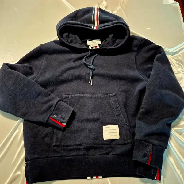 [BUNJANG] Thom Browne Navy Back Tricolor Hoodie Size 1 / 정품 톰브라운 네이비 백삼선 후드티 사이즈 1