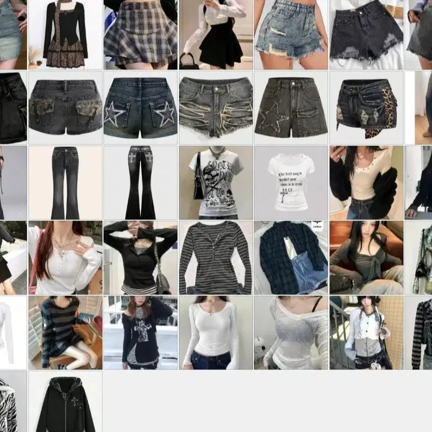 [BUNJANG] Vintage Clothing Bundle / 0.2~1.5) 빈티지 의류 37벌 벼룩 판매 팔아요 팝니다 공겜여주 긱시크 무채색 시즈니룩 모리걸 중녀코어 Y2K 와투케 고스펑크 지뢰계 서브컬쳐 일본 일녀 대장깔 티셔츠 반바지