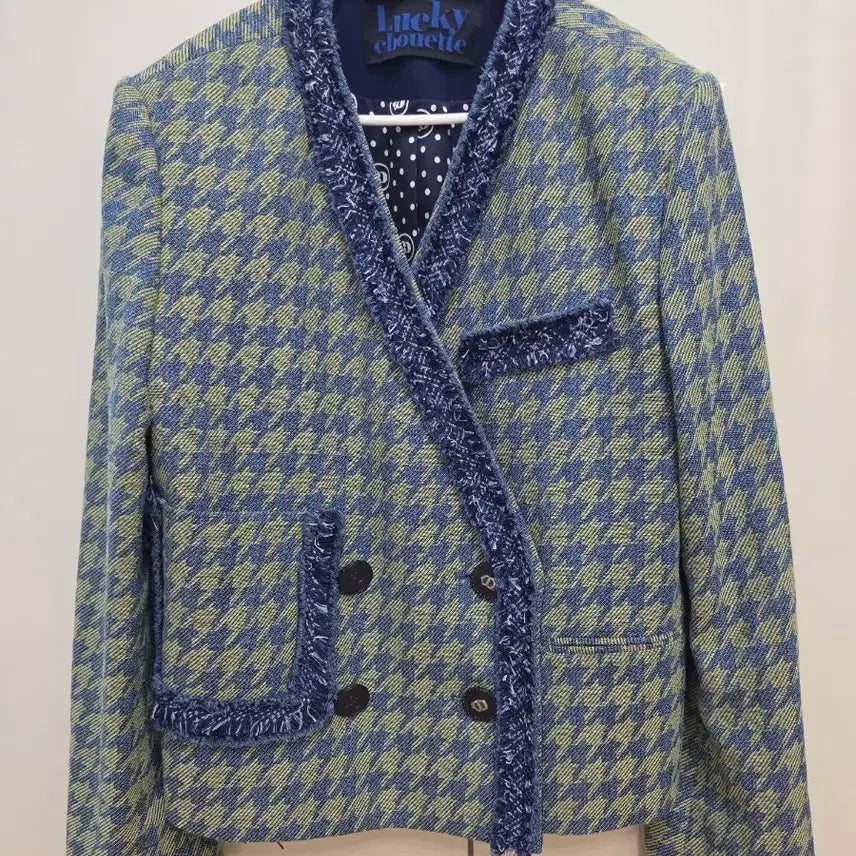 [BUNJANG] Luckychouette Houndstooth Frill Jacket / 럭키슈에뜨자켓