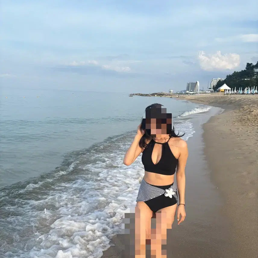 [BUNJANG] Women's High-Waisted Bikini Set Black / 여성 수영복 하이웨스트 비키니 세트 블랙