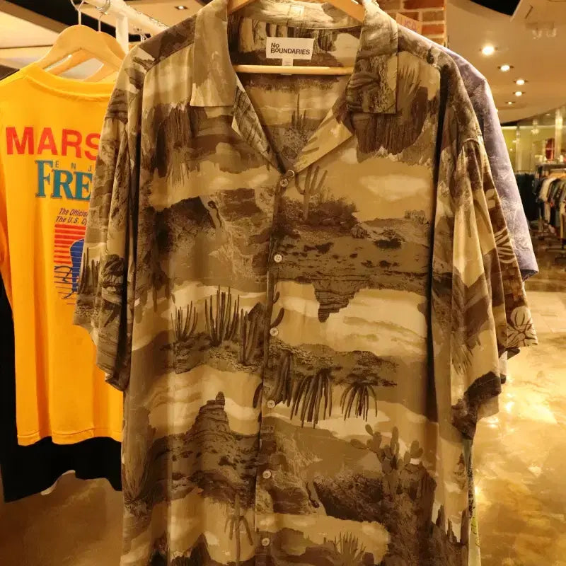 [BUNJANG] NovaBoundaries Oversized Short Sleeve Shirt / (2XL-4XL) 노바운더리스 반팔셔츠 남방 USA 박시-H35813