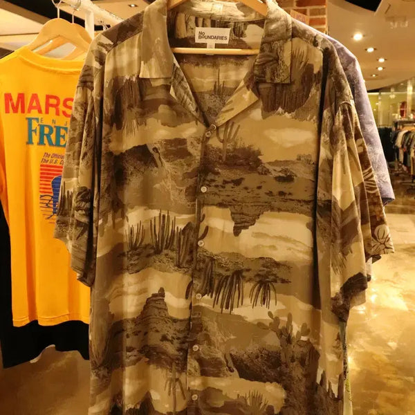 [BUNJANG] NovaBoundaries Oversized Short Sleeve Shirt / (2XL-4XL) 노바운더리스 반팔셔츠 남방 USA 박시-H35813