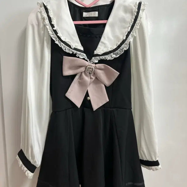 [BUNJANG] LIZLISA Sailor Setup Black Long Sleeve / 리즈리사 세일러 셋업 블랙 긴팔