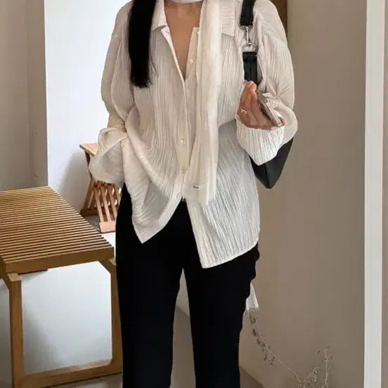 [BUNJANG] ArtoShirt Cream Blouse / 아르토셔츠 블라우스