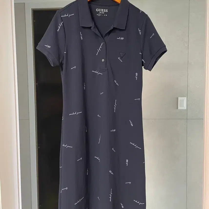 [BUNJANG] Guess Short Sleeve Collar Dress Navy / Guess 반팔 카라 원피스 네이비