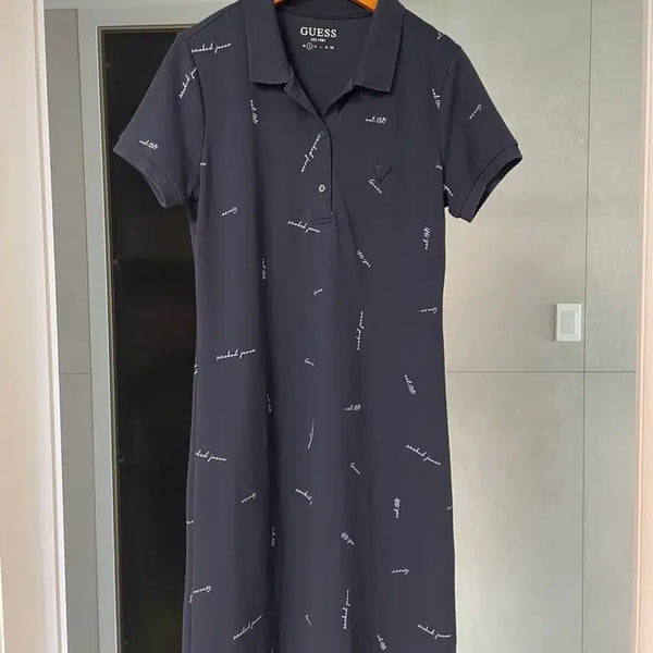 [BUNJANG] Guess Short Sleeve Collar Dress Navy / Guess 반팔 카라 원피스 네이비