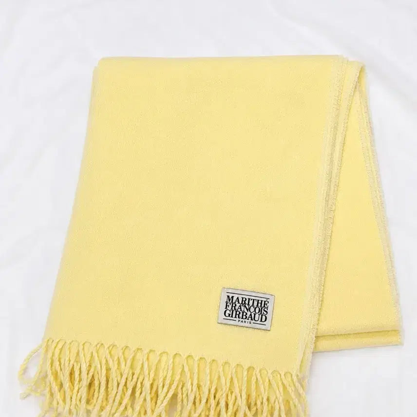 [BUNJANG] Marithe Francois Girbaud Classic Logo Muffler & Glove Gift Yellow / 마리떼 프랑소와 저버 머플러 옐로우