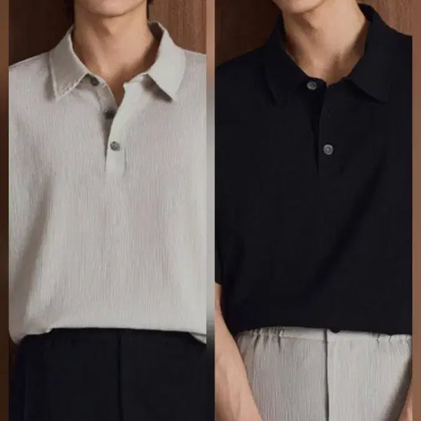 [BUNJANG] Kino Shita by TNGT Short Sleeve T-Shirt Set (Beige, Black) / 키노시타 바이 티엔지티 반팔 (두벌)