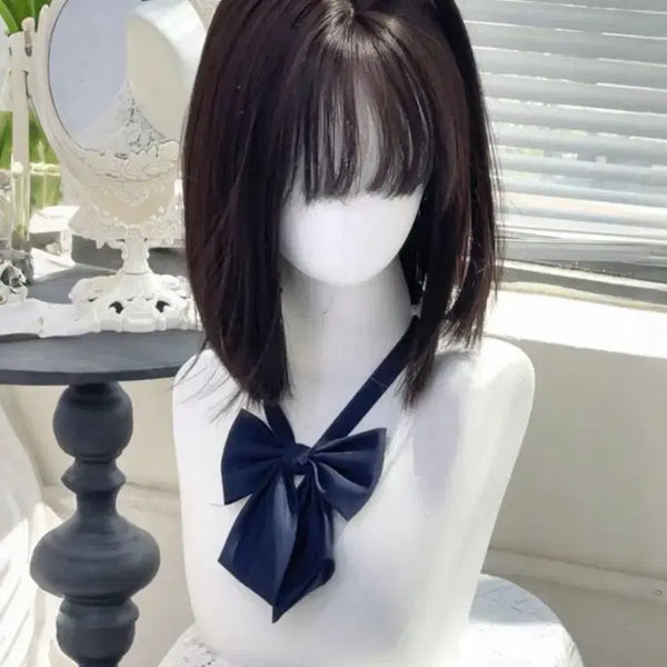 [BUNJANG] Short Bob Wig Black Brown / 단발 가발