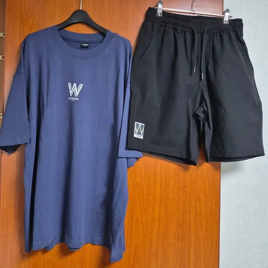 [BUNJANG] Life Work Men's T-Shirt and Shorts Set / 가격내림) 라이프워크 남성 티셔츠 + 반바지 세트