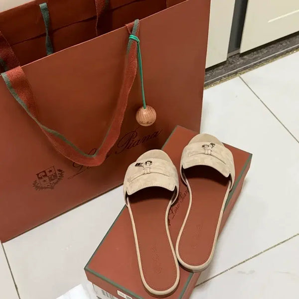 [BUNJANG] Loro Piana Summer Suede Slippers / 로로피아나 썸머 스웨이드 슬리퍼 37