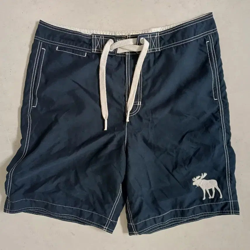 [BUNJANG] Abercrombie Men's Beach Shorts Navy Elk Logo / 남성 아베크롬비 비치반바지 (새상품.37-38)