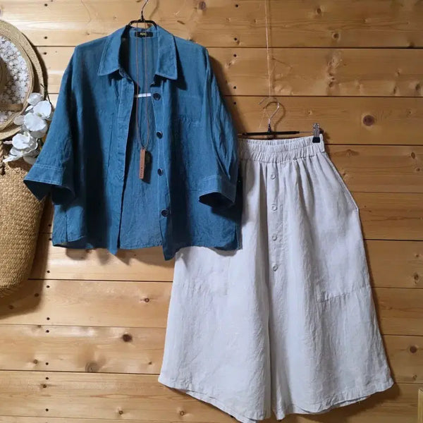 [BUNJANG] 100% Wool Blue Jacket with Necklace Coordination / 17 마100% 블루컬 자켓. /목걸이 코디용