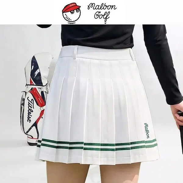 [BUNJANG] Malbon Golf Pleated Skirt Two-Line Detail / 말본 주름 두줄 스커트