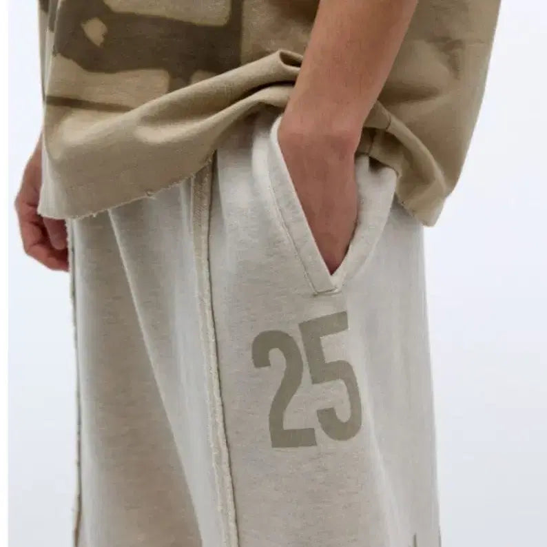 [BUNJANG] Eeeal Overfit Sweat Half Pants / 이이이알알알 오버핏 스웻 하프팬츠