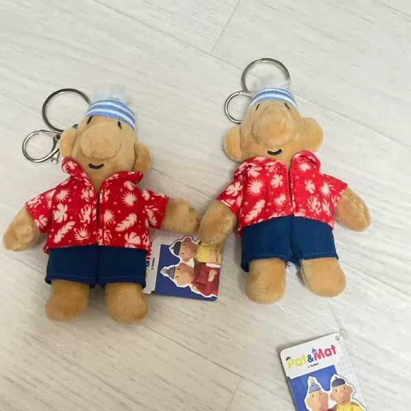 [BUNJANG] Pat & Mat Matt Hawaiian Shirt Plush Keychain / [새상품] 패트와매트 인형 키링