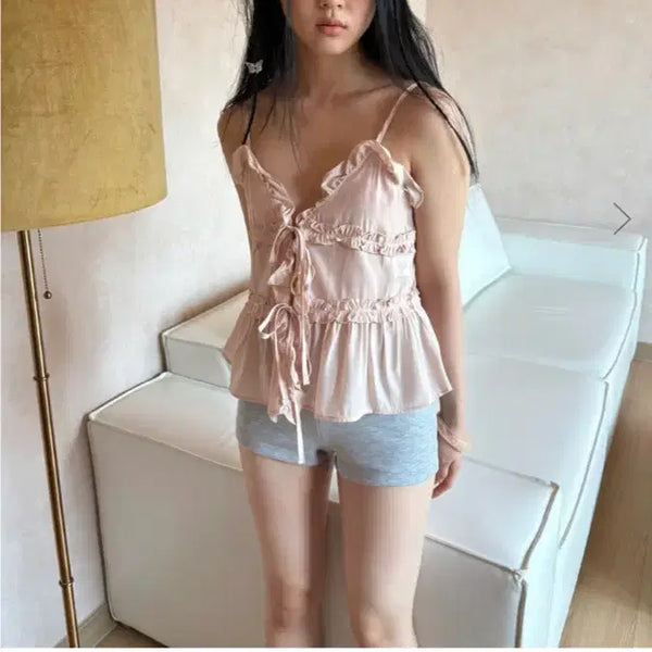 [BUNJANG] The Porta Sleeveless Top (Pink) / 더포르타 슬리브리스(핑크)