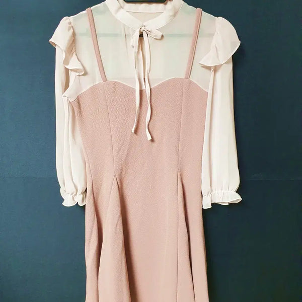 [BUNJANG] J.Orange Layered Chiffon Mini Dress - Pink / 진짜만원 J오렌지 쉬폰레이어드 미니원피스 55 핑크