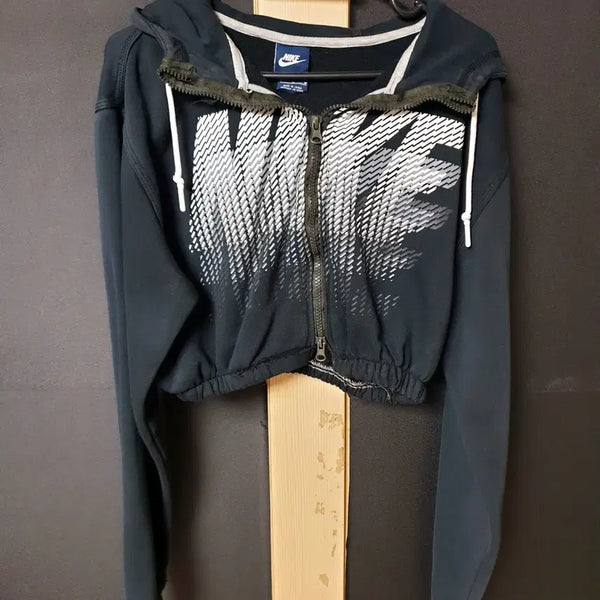 [BUNJANG] Nike Cotton Crop Hoodie Jacket M Black / 진짜만원 나이키 크롭 면후드자켓 66