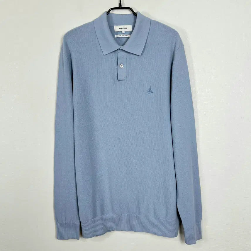 [BUNJANG] Beanpole 2024 Cotton Knit Blue Size S / 빈폴 2024 카라 니트 블루 남S 95 라덴 빈티지