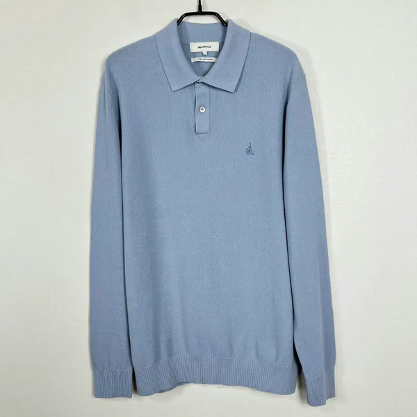[BUNJANG] Beanpole 2024 Cotton Knit Blue Size S / 빈폴 2024 카라 니트 블루 남S 95 라덴 빈티지