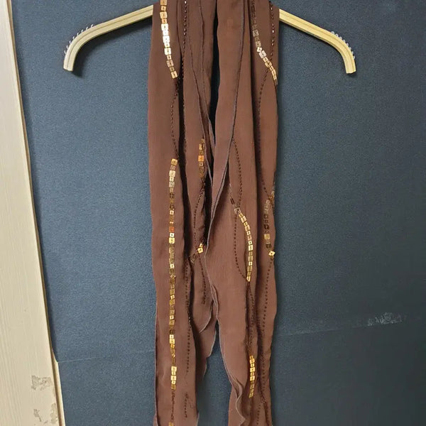 [BUNJANG] Charles Jourdan Sequin Point Scarf Brown / 진짜만원 찰스쥬르당 스카프 브라운