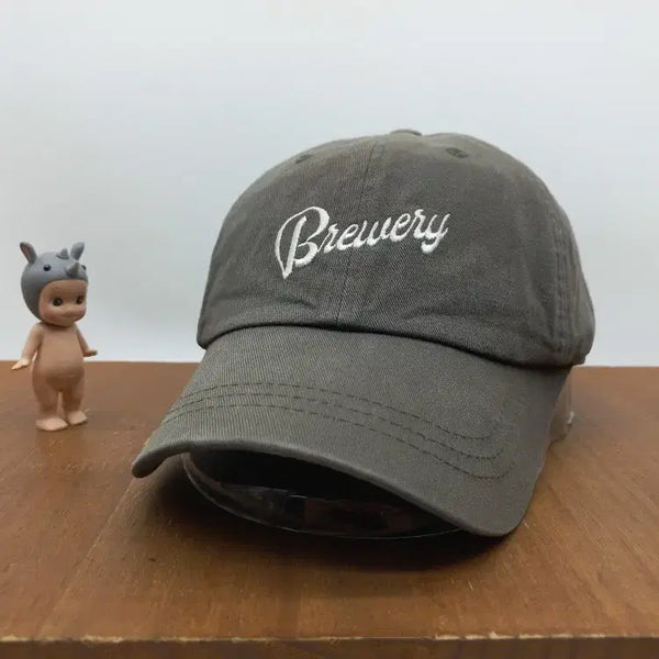 [BUNJANG] 8SECONDS Cotton Lettering Embroidery Pigment Vintage Washed Ball Cap / 에잇세컨즈 코튼 레터링 자수 피그먼트 빈티지 워싱 볼캡 모자 카키애쉬