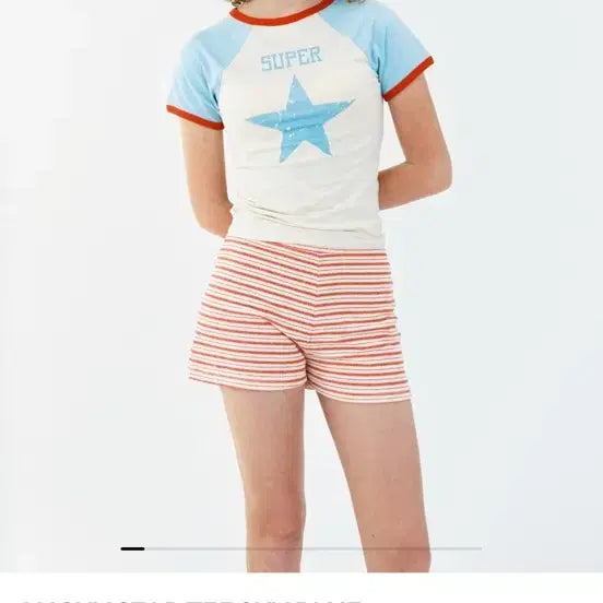 [BUNJANG] Wallow Lucky Star Short Sleeve T-Shirt Sky Blue / 월로우 럭키 스타 반팔 티셔츠 스카이 블루 wallow