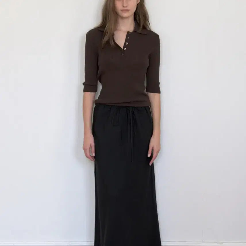 [BUNJANG] Arto Linen Maxi Skirt Black / 아르토 린넨 맥시 스커트 블랙