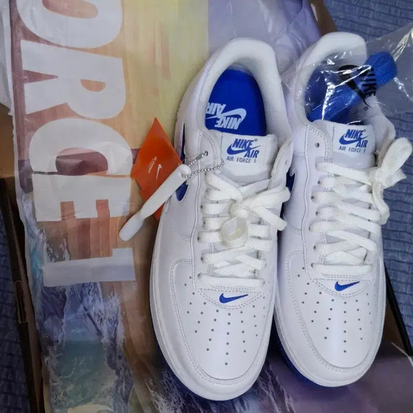 [BUNJANG] Nike Air Force 1 Low Retro '23 White Hyper Royal Sneakers / 나이키 에어포스 1 로우 운동화 (새상품285)