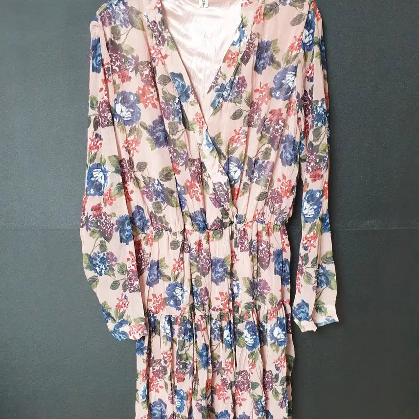 [BUNJANG] Chiffon Dress Pink / 진짜만원 랩스타일 55 66 쉬폰원피스 핑크