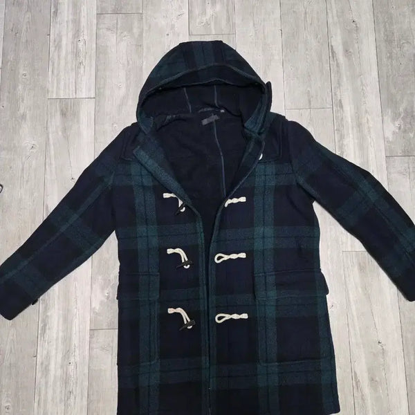 [BUNJANG] Uniqlo Japanese Edition Check Pattern Duffle Coat / 유니클로 일본판 체크 무늬 더플코트