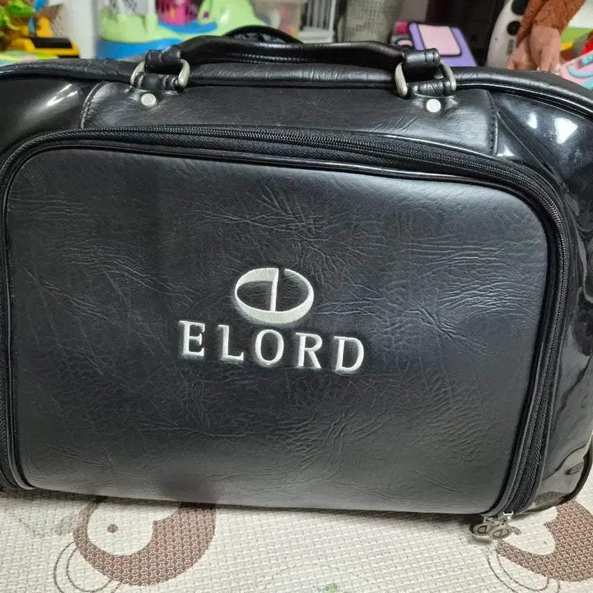 [BUNJANG] Elord Black Faux Leather Golf Boston Bag / 엘로드 가방 블랙
