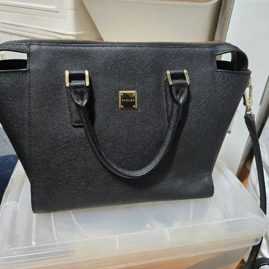 [BUNJANG] Sisley Women's Leather Tote Bag Black / 시슬리 토트백 여성 가방 블랙