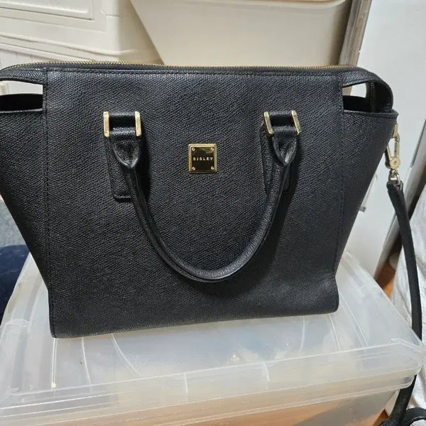 [BUNJANG] Sisley Women's Leather Tote Bag Black / 시슬리 토트백 여성 가방 블랙