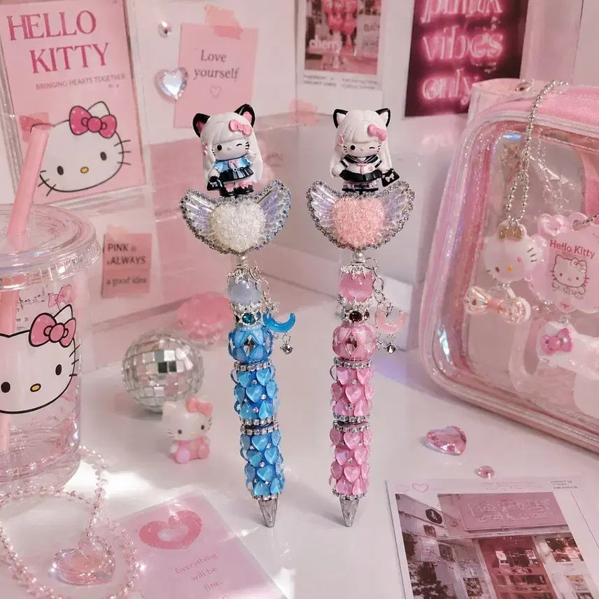 [BUNJANG] Handmade Kitty Figure Deco Pen / 수제키티피규어 볼꾸 볼펜꾸미기