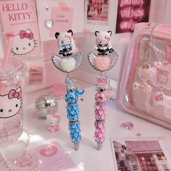[BUNJANG] Handmade Kitty Figure Deco Pen / 수제키티피규어 볼꾸 볼펜꾸미기