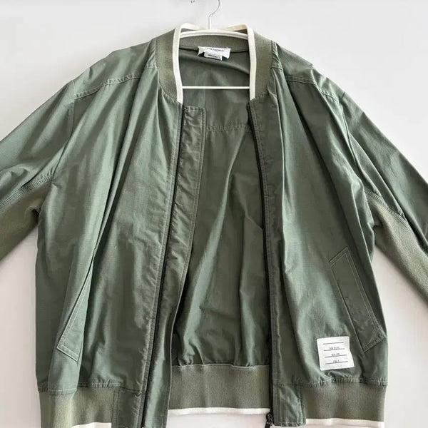 [BUNJANG] Thom Browne Khaki Blouson Jacket / 탐브라운 블루종 카키