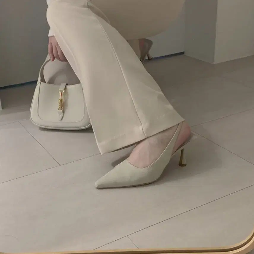 [BUNJANG] Habi Unnie Suede Stiletto Heels Grey 245 / 하비언니 스웨이드 스틸레토 힐 그레이 245