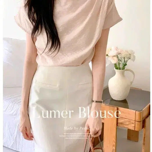 [BUNJANG] Perbit Sheer Blouse / 새상품)퍼빗 반팔 시어블라우스