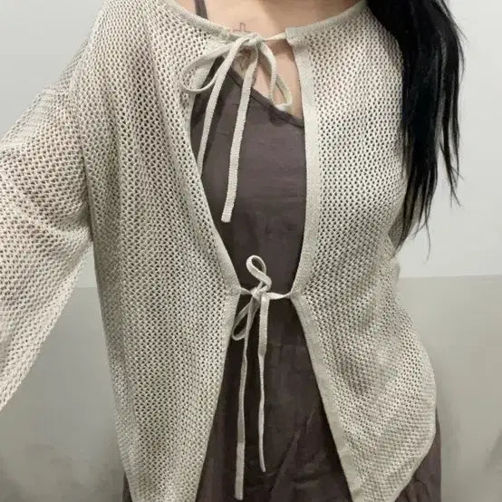 [BUNJANG] Women's Mesh Sheer Layered Cardigan / 비치웨어 가디건 여름가디건 메쉬 시스루가디건 레이어드 가디건