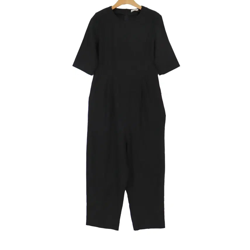 [BUNJANG] ADAM'S Black Jumpsuit M Wide Leg Minimalist All-in-One Office Look / ADAM'S 블랙 점프수트 M 와이드 올인원 오피스룩