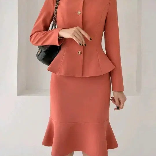 [BUNJANG] Toned Down Orange Women's Suit Set / (거의새것)톤다운된 오렌지 여성 정장세트 셋업